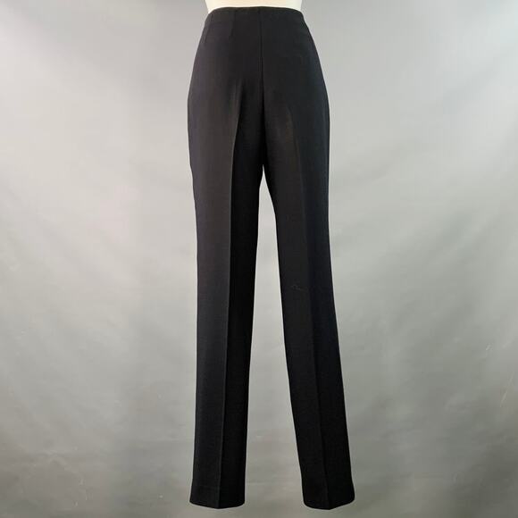 AKRIS Size 8 Black Wool Blend Side Zipper Slim Straight Dress Pants - Picture 2 of 3